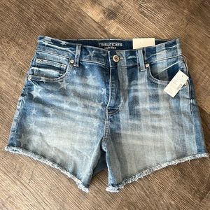 Maurice’s high-rise, American flag detailed shorts, 3.5 in inseam, size 6